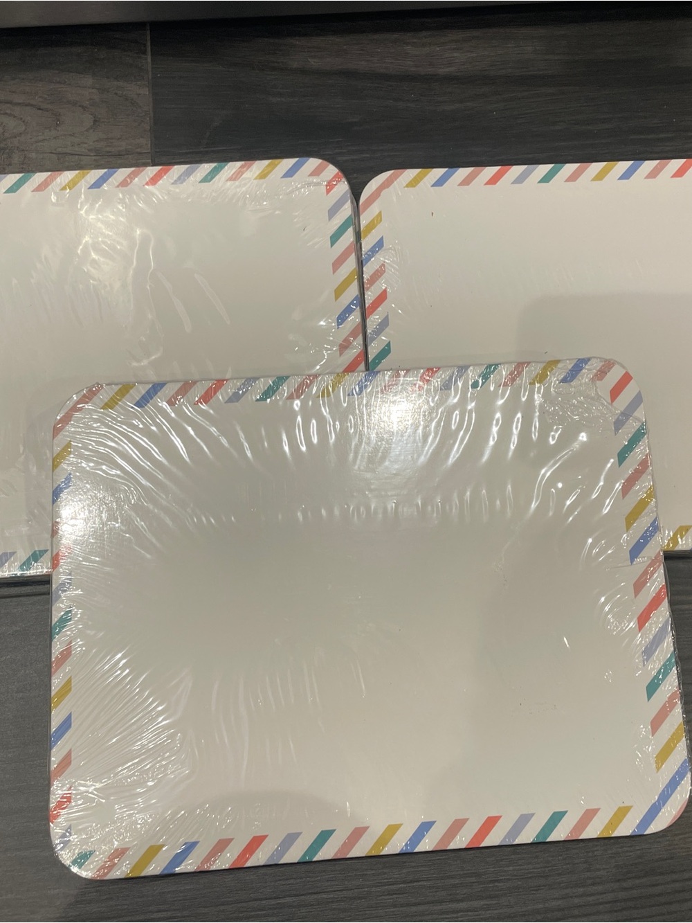 Multi-Color Striped Edge Dry Erase Boards 3 Packs of 4 Boards